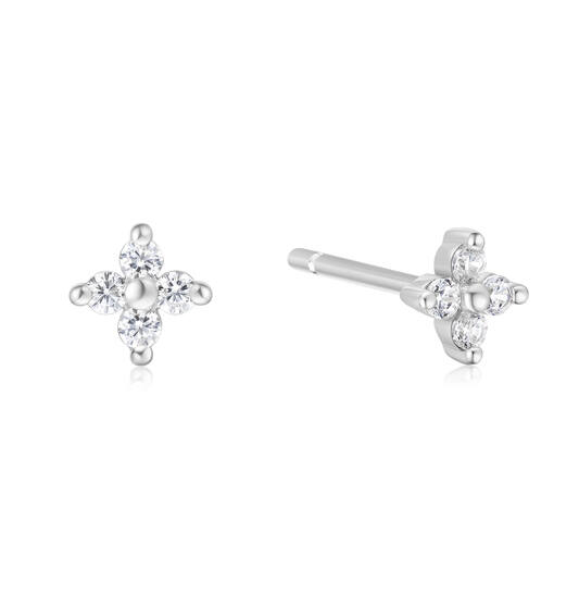  Sunny Sparkler - Ear studs - Silver / Rhodium plated - Zirconia